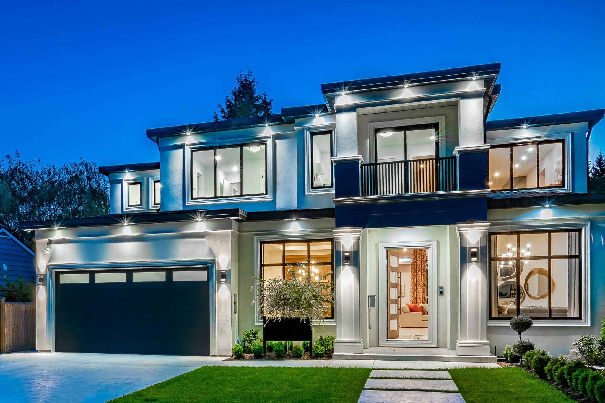 BeautifulContemporaryWhiteHouseWithLushGrassAndBlueSky - Eco Home Builders - Home Remodeling Contractors San Diego Home Remodeling Contractor - Kitchen, Bathroom and Full Home Renovation